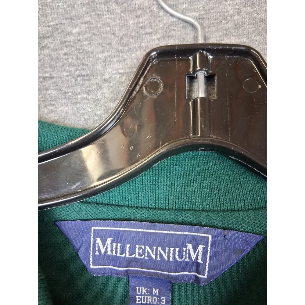 Millennium Mens Polo UK Medium Green Edinburg Scotland Castle Logo Embroidered